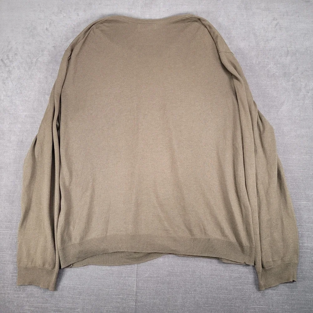 Banana Republic Silk Cashmere Blend Lightweight V-Neck Sweater Olive Green XL‎